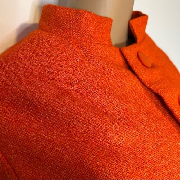 Vintage 1960’s Hand Made Bright Orange Shift Jacket Dress - Picture 7 of 12